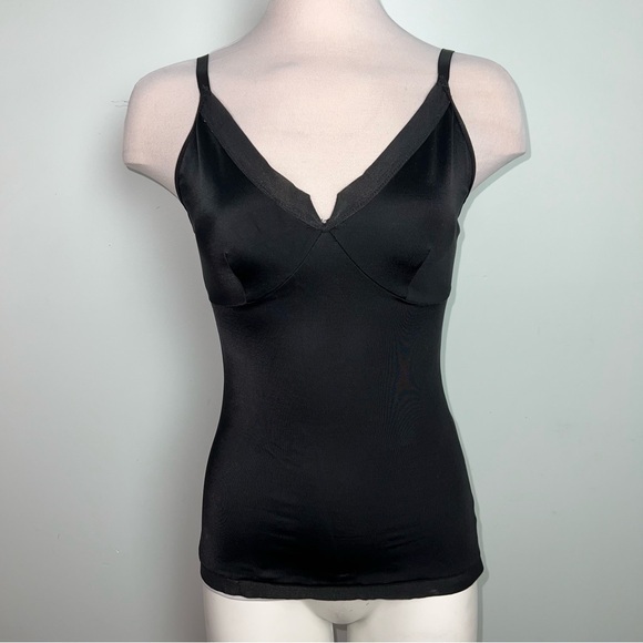 Zara Tops - SPANX Black Shaping Camisole Built-In Bra Adjustable Straps – Size Large